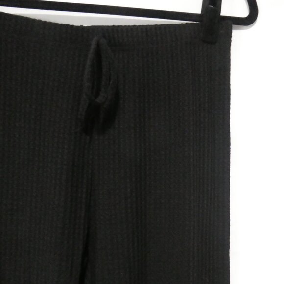SHEIN | large | Black Waffle Knit Pull-Up Pants | Drawstring | No Pockets - Picture 5 of 16